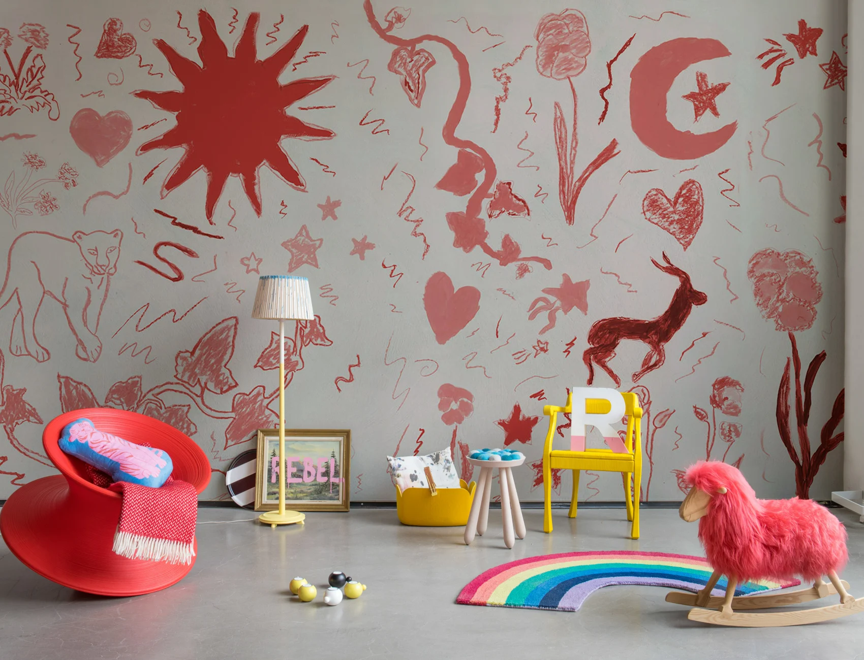 Rebel Walls x John-John: Chroma Unleashed in Red