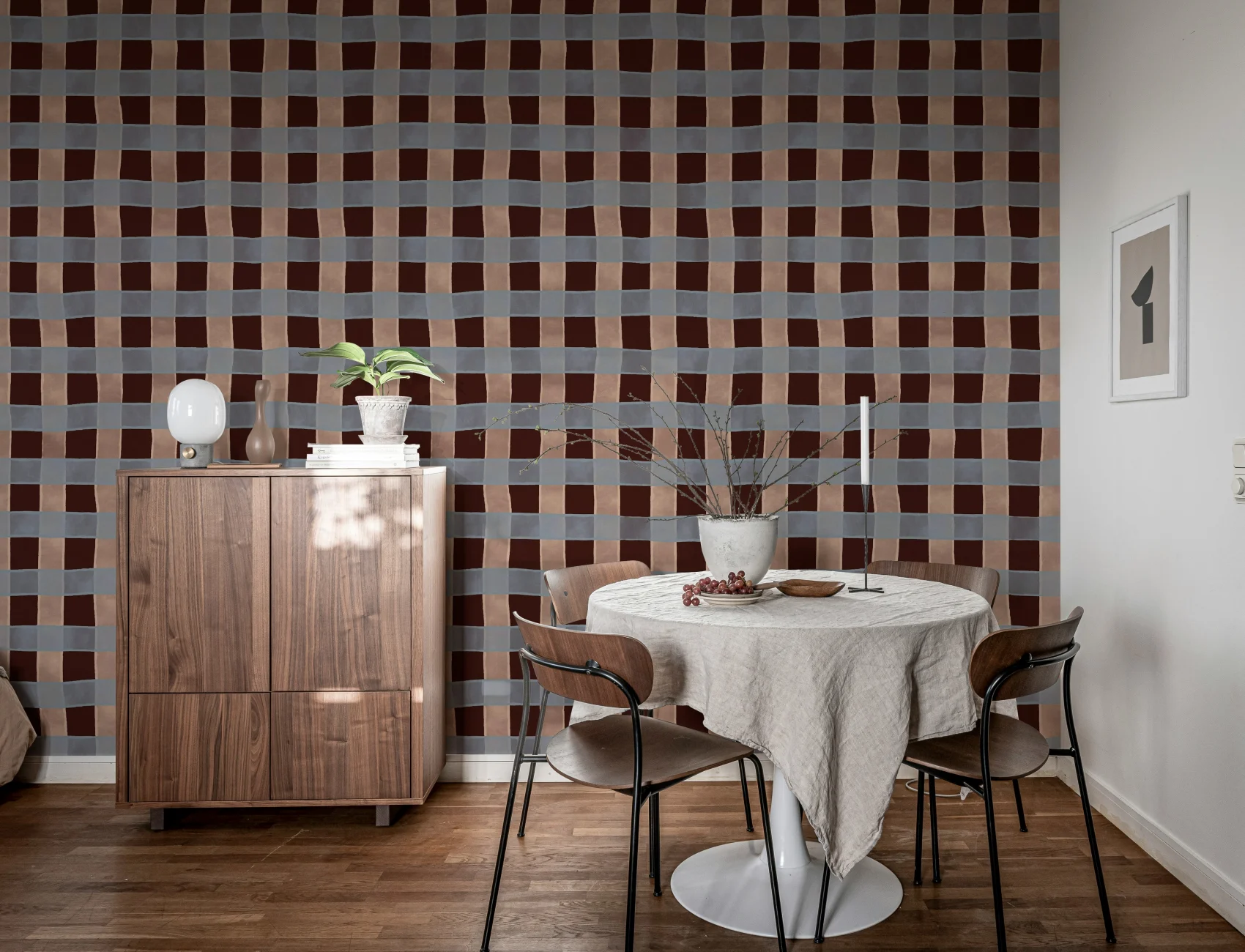 Burgundy Charm: Gingham Delight