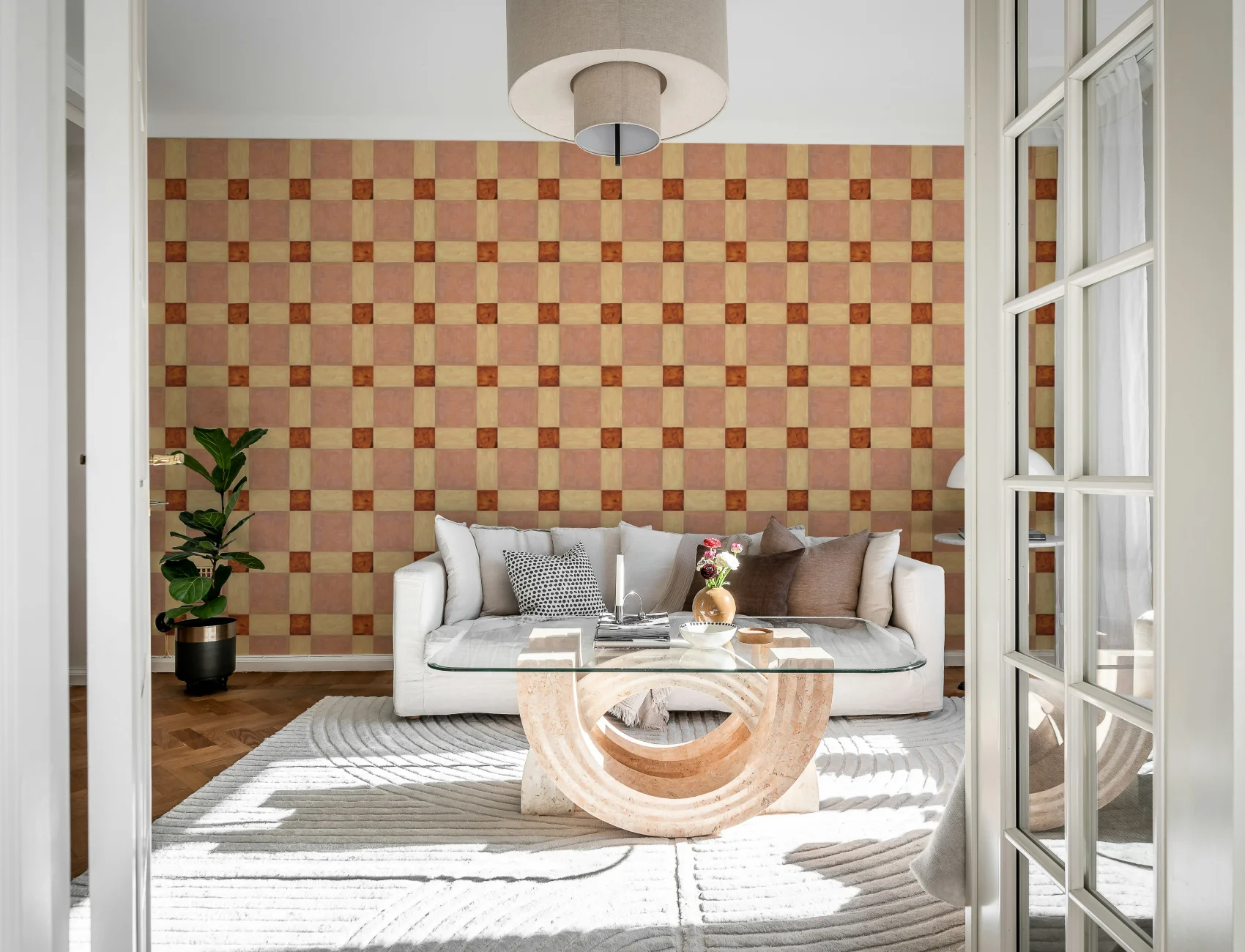 Embrace Artisan Elegance with Red Squares