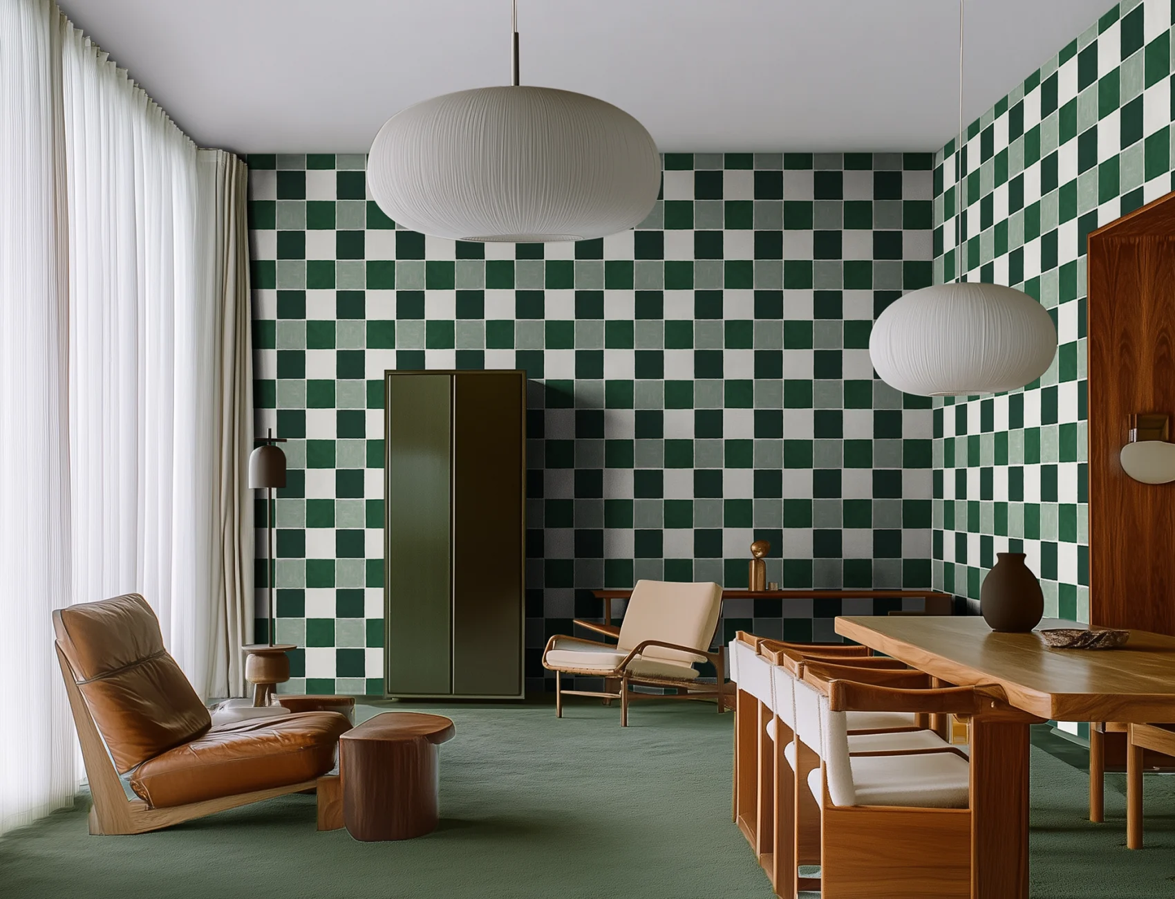 Green Checkerboard Chic