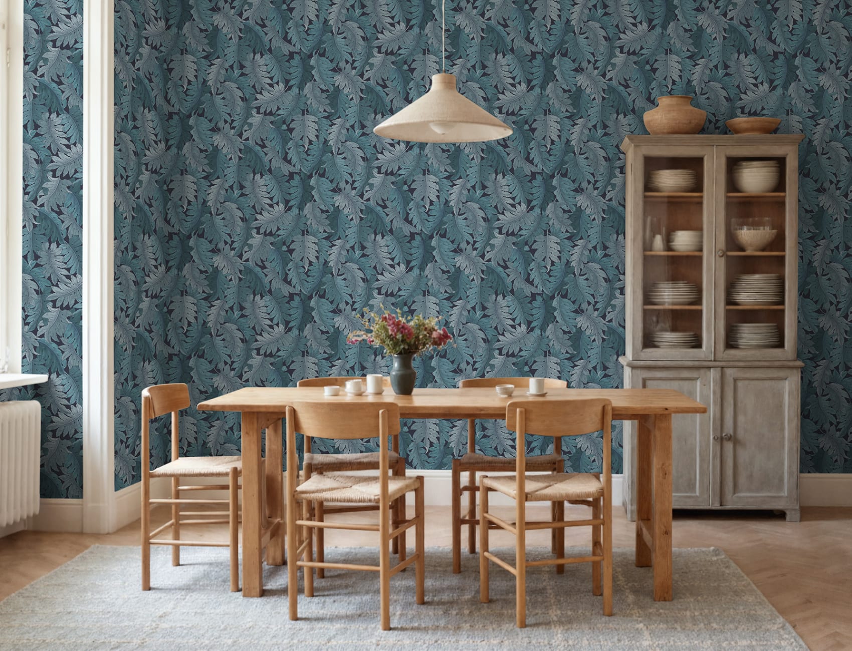 Blomstrende blå bregner