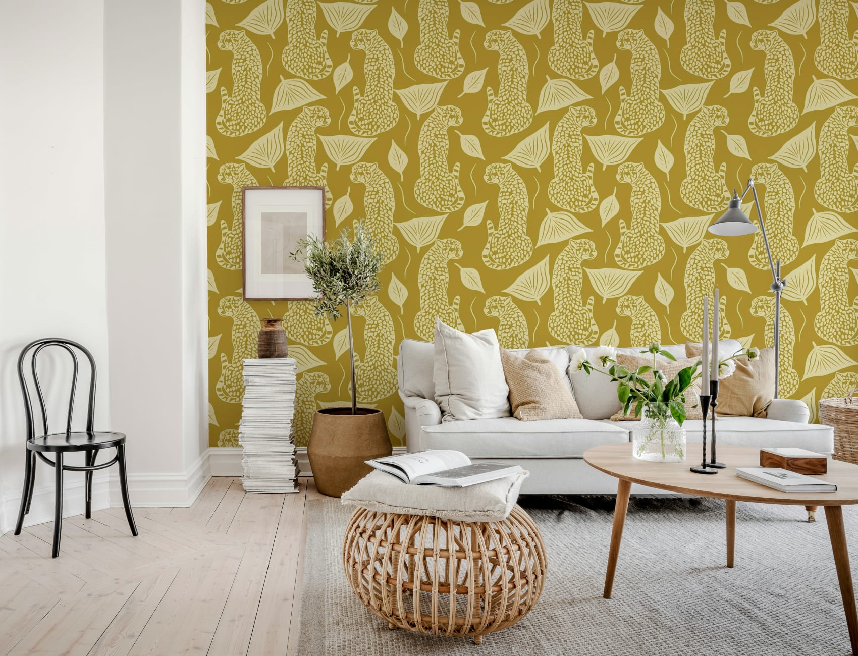 Afslør din vilde side med Whimsy Leopard Wallpaper
