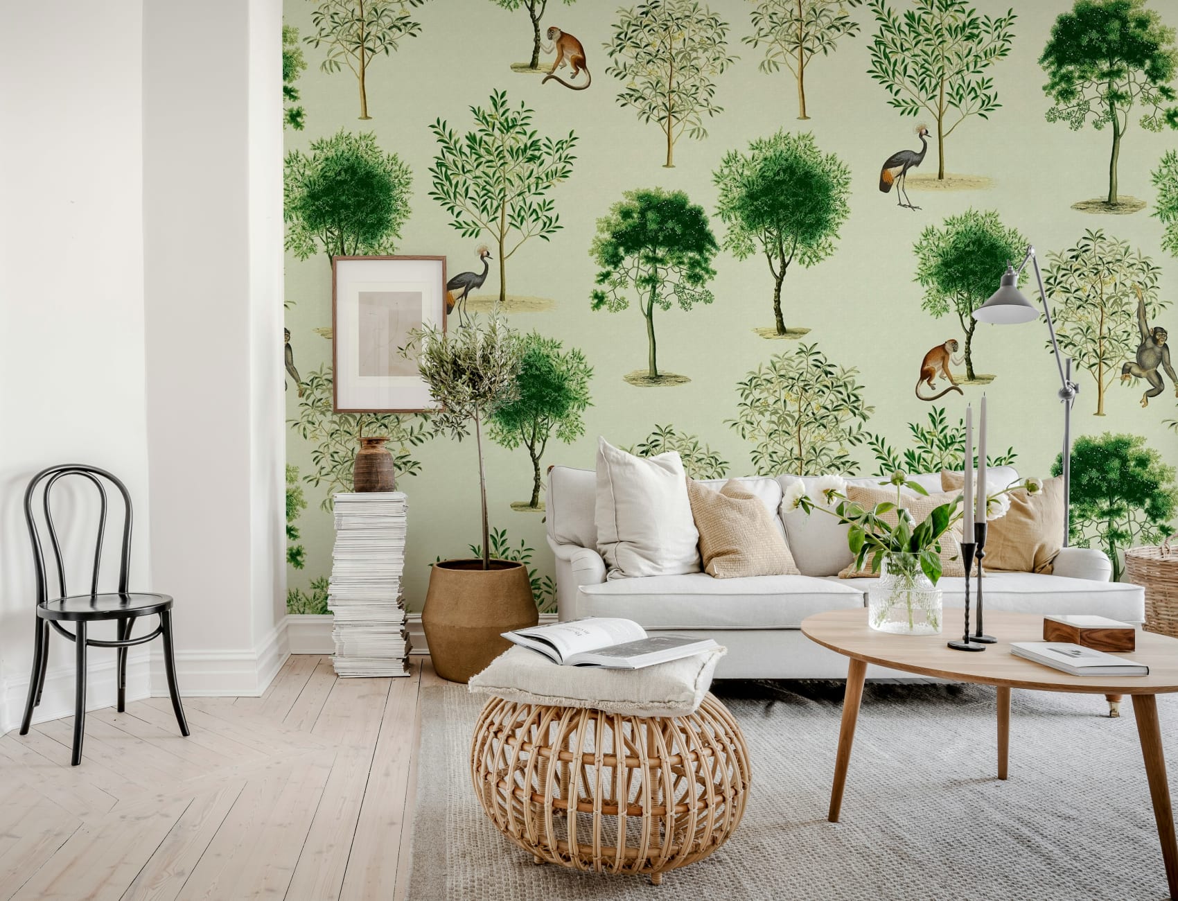 Serenità selvaggia: Scimmie e Alberi Wallpaper