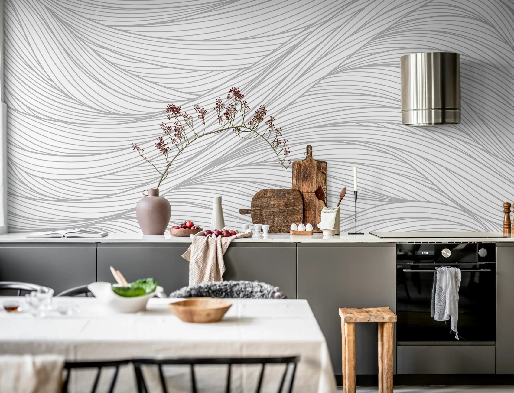 Sophisticated Flow Lines in Calming Gray