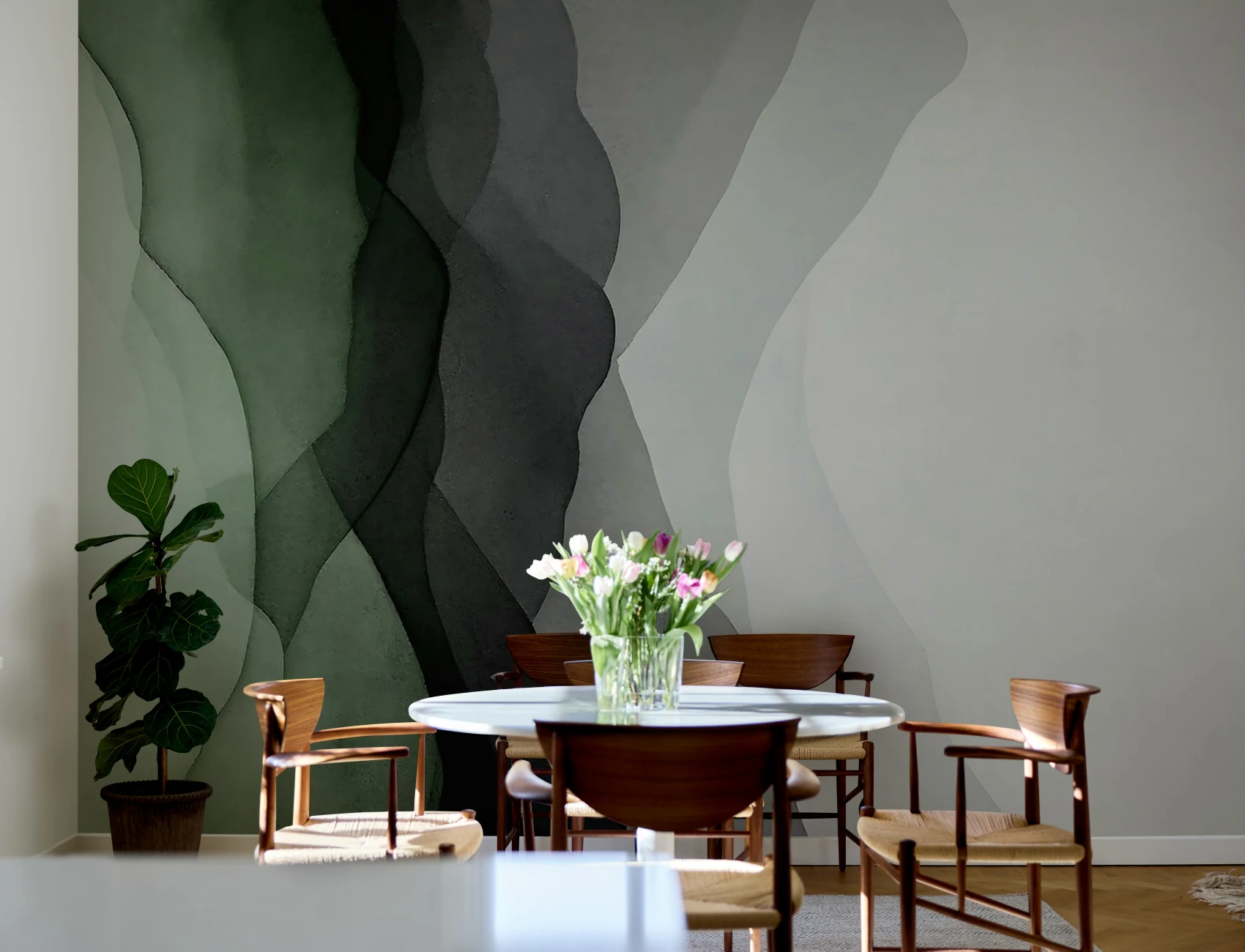 Omfavn eleganse med vertikale grønne graderinger