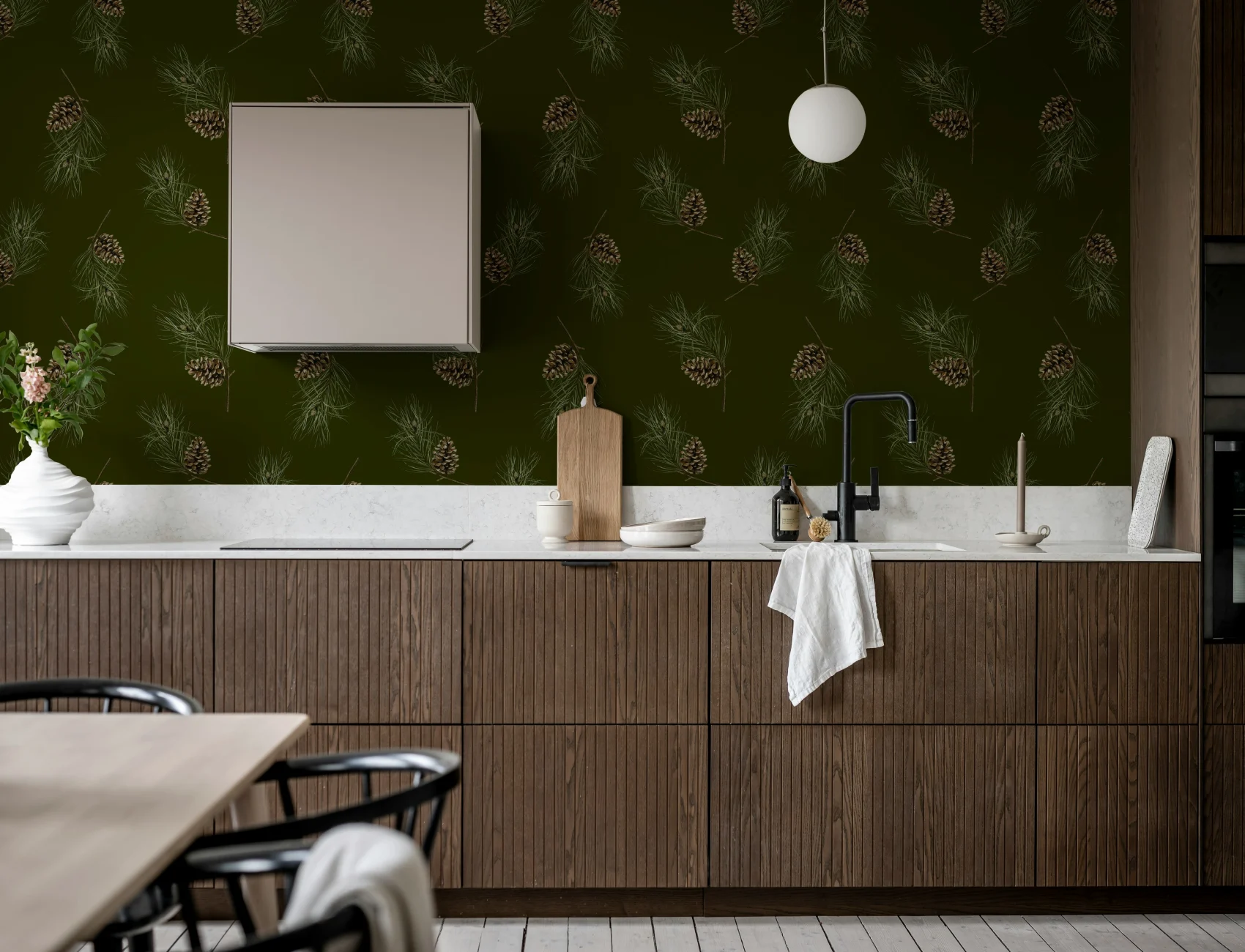 Nature's Pine Charm on Dark Green