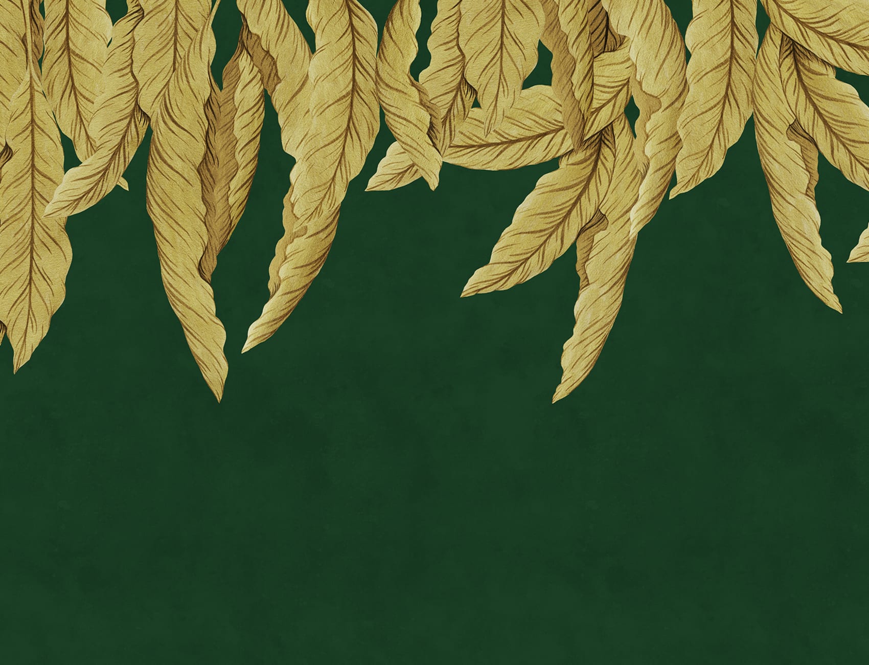 Golden Palms on a Deep Green Canvas