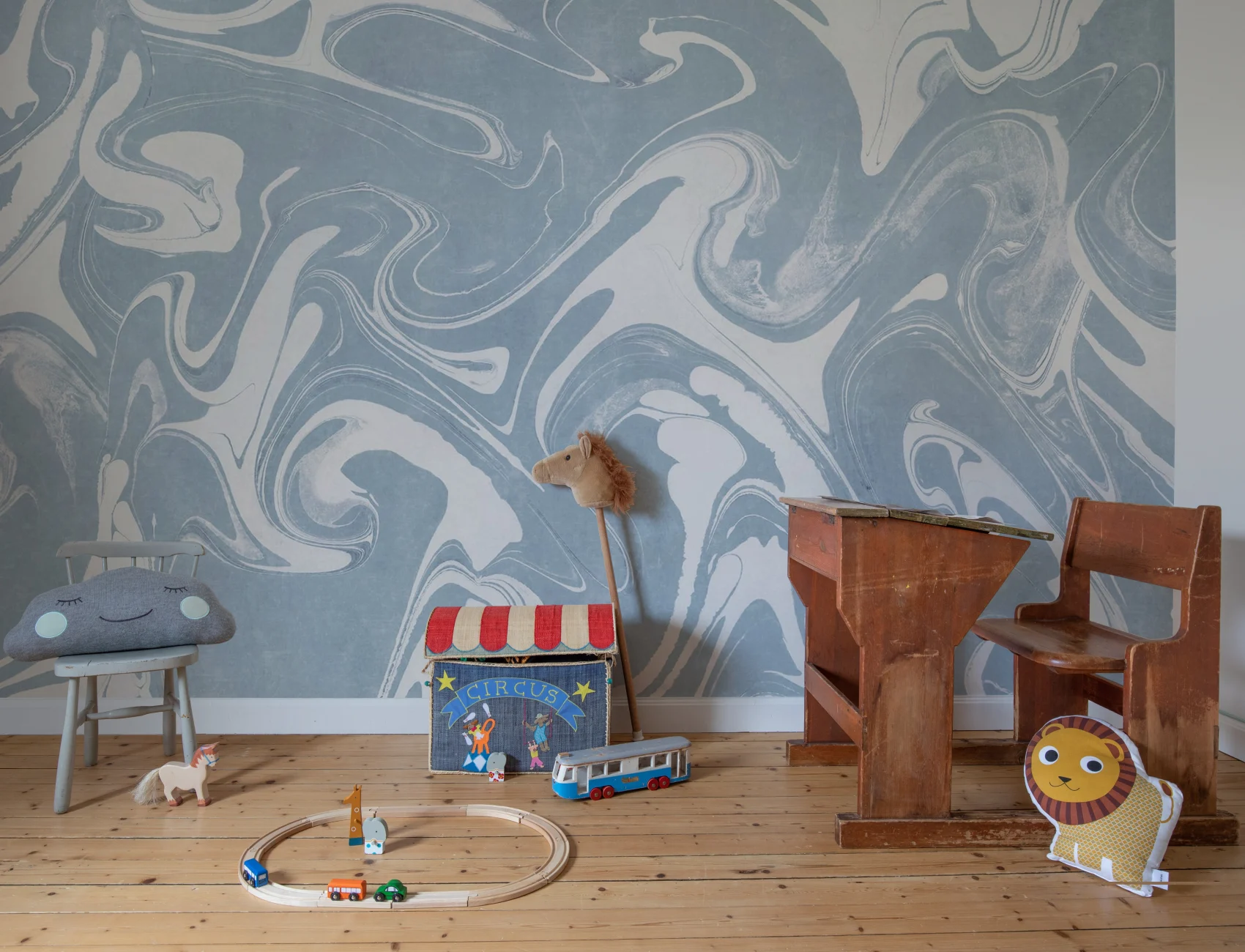 Vintage Marbling, Light Blue - Fresque Murale - Rebel Walls