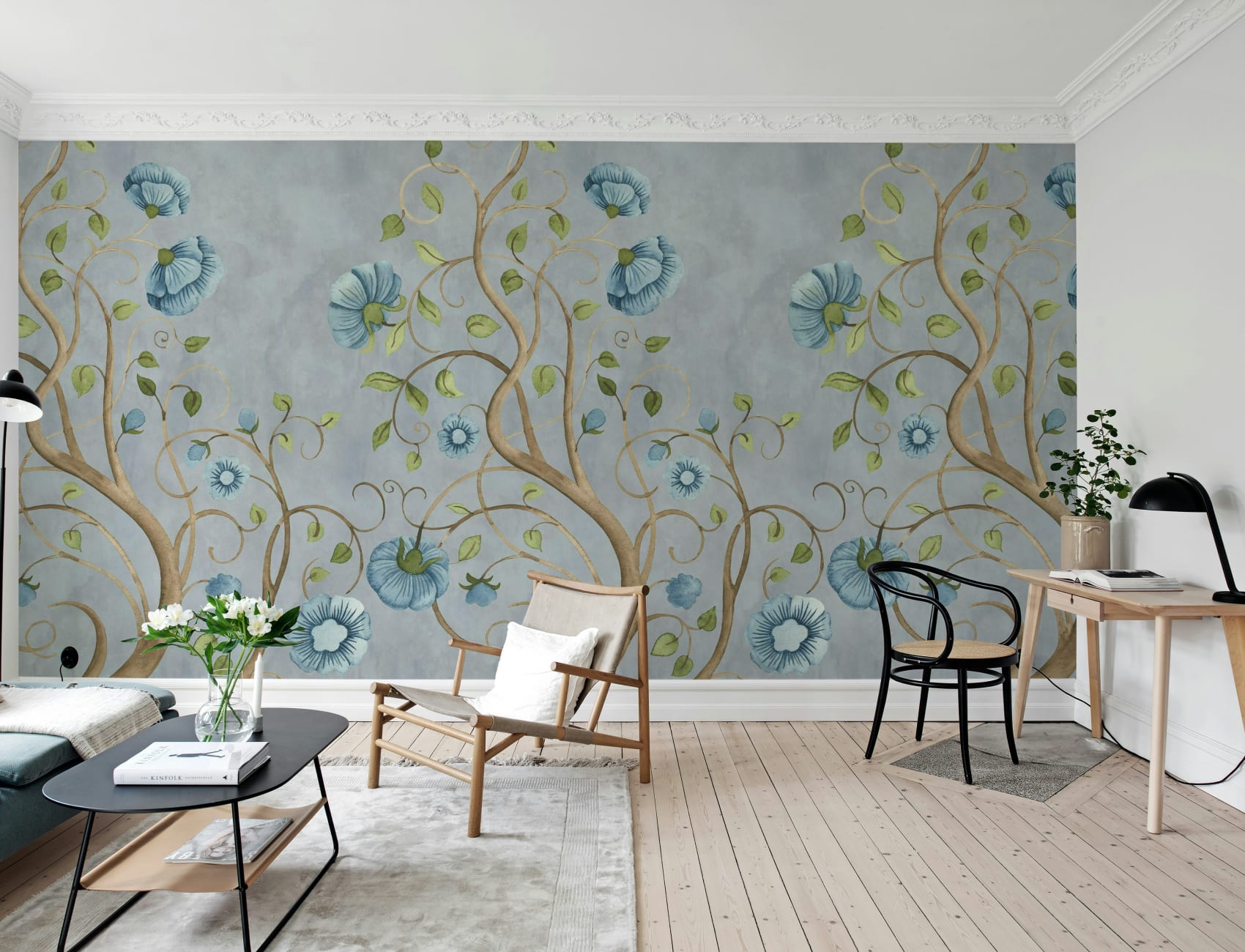 Elegant Flow of Blue Blooms