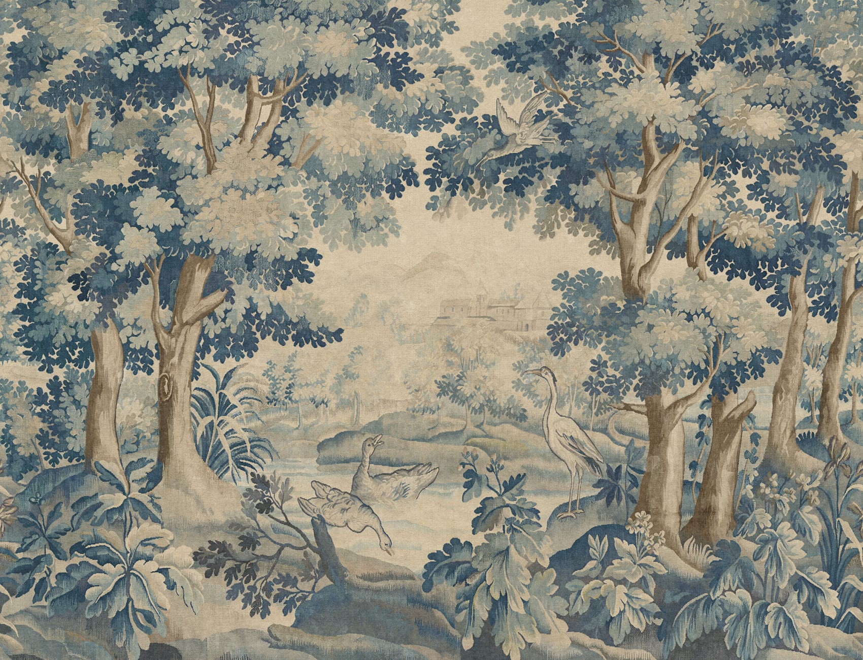 Verdure Tapestry, Blue - Wall Mural - Rebel Walls
