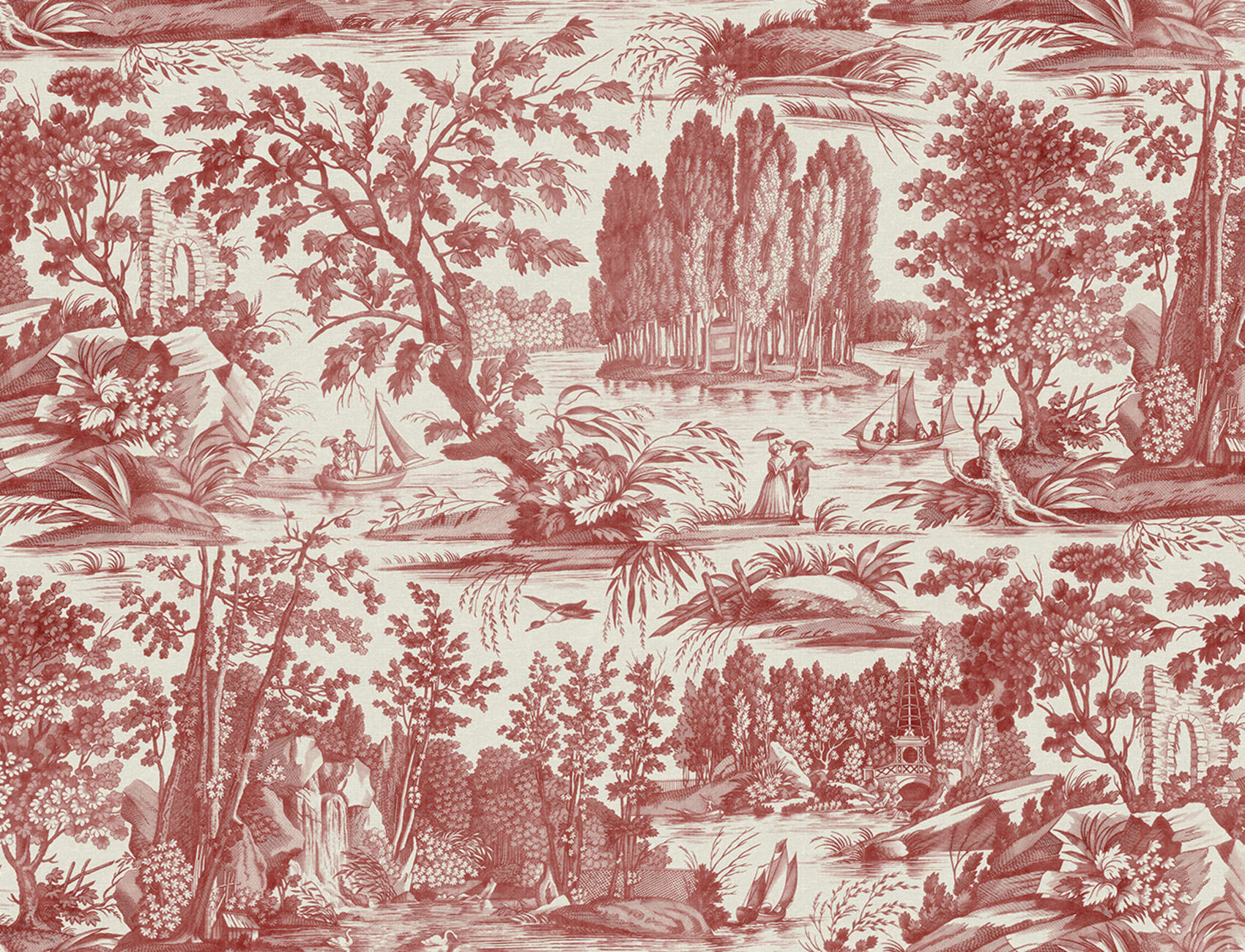 Invite History with Verdant Toile in Red