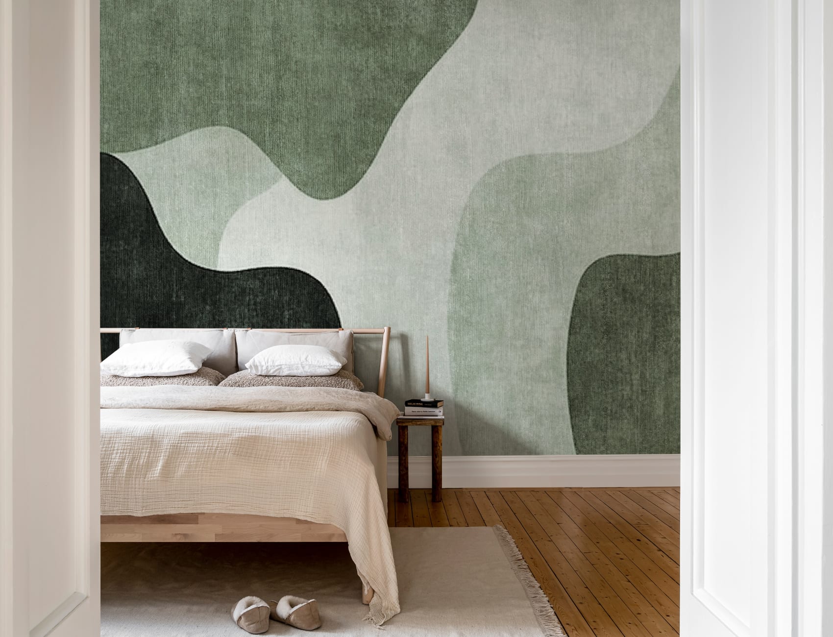 Abstract Patches, Green - Wall Mural - Rebel Walls