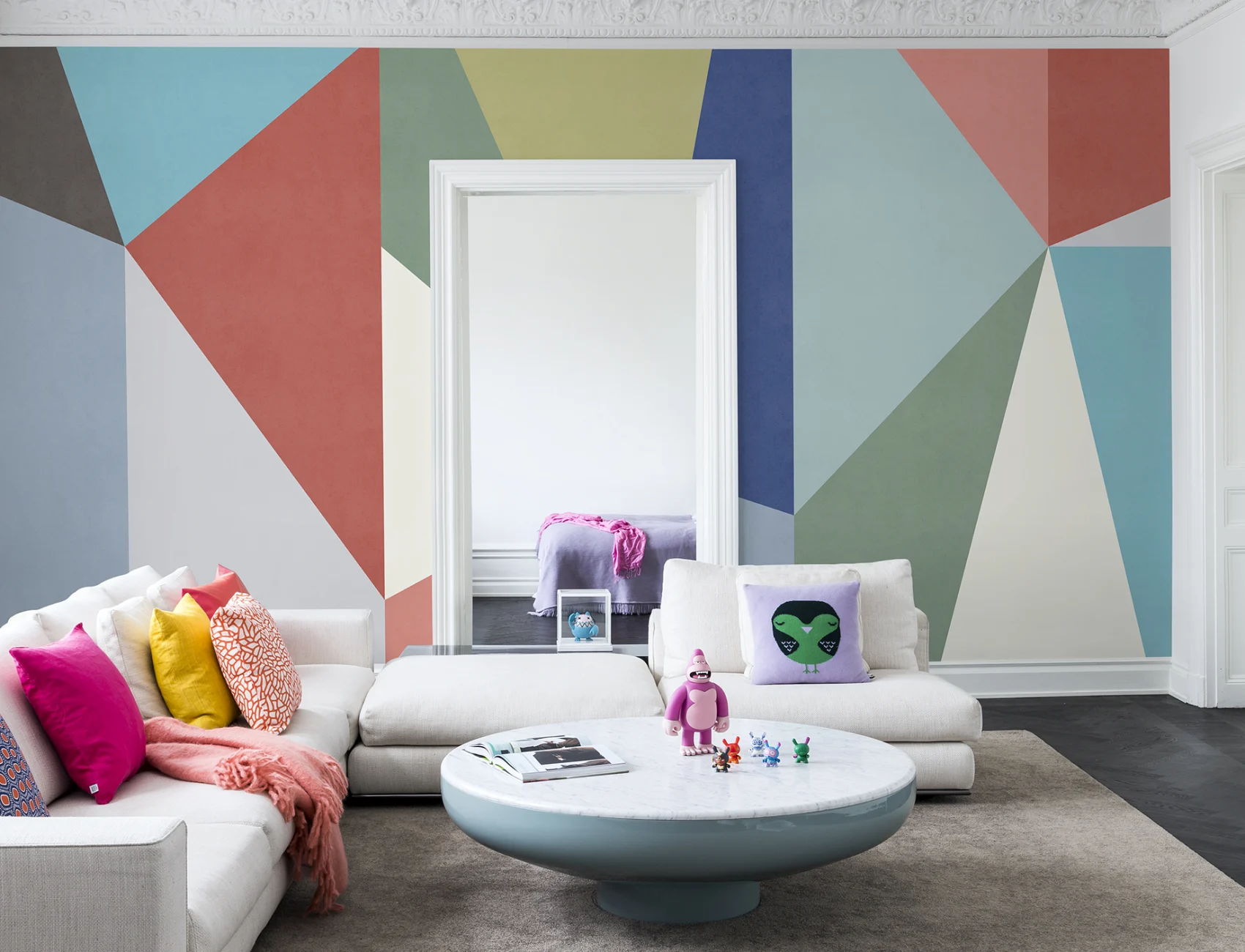 Diamond wallpaper, soft geometric design for walls