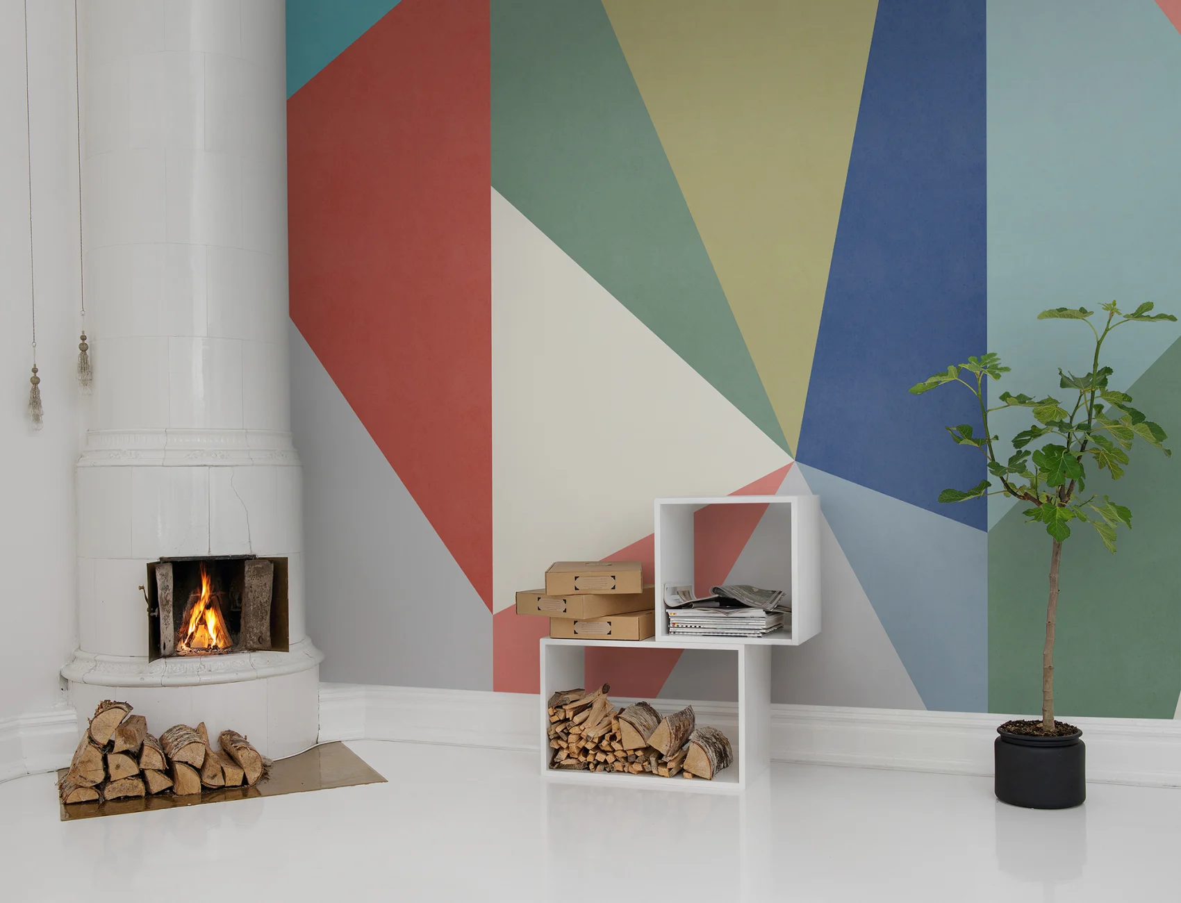 Diamond wallpaper, soft geometric design for walls