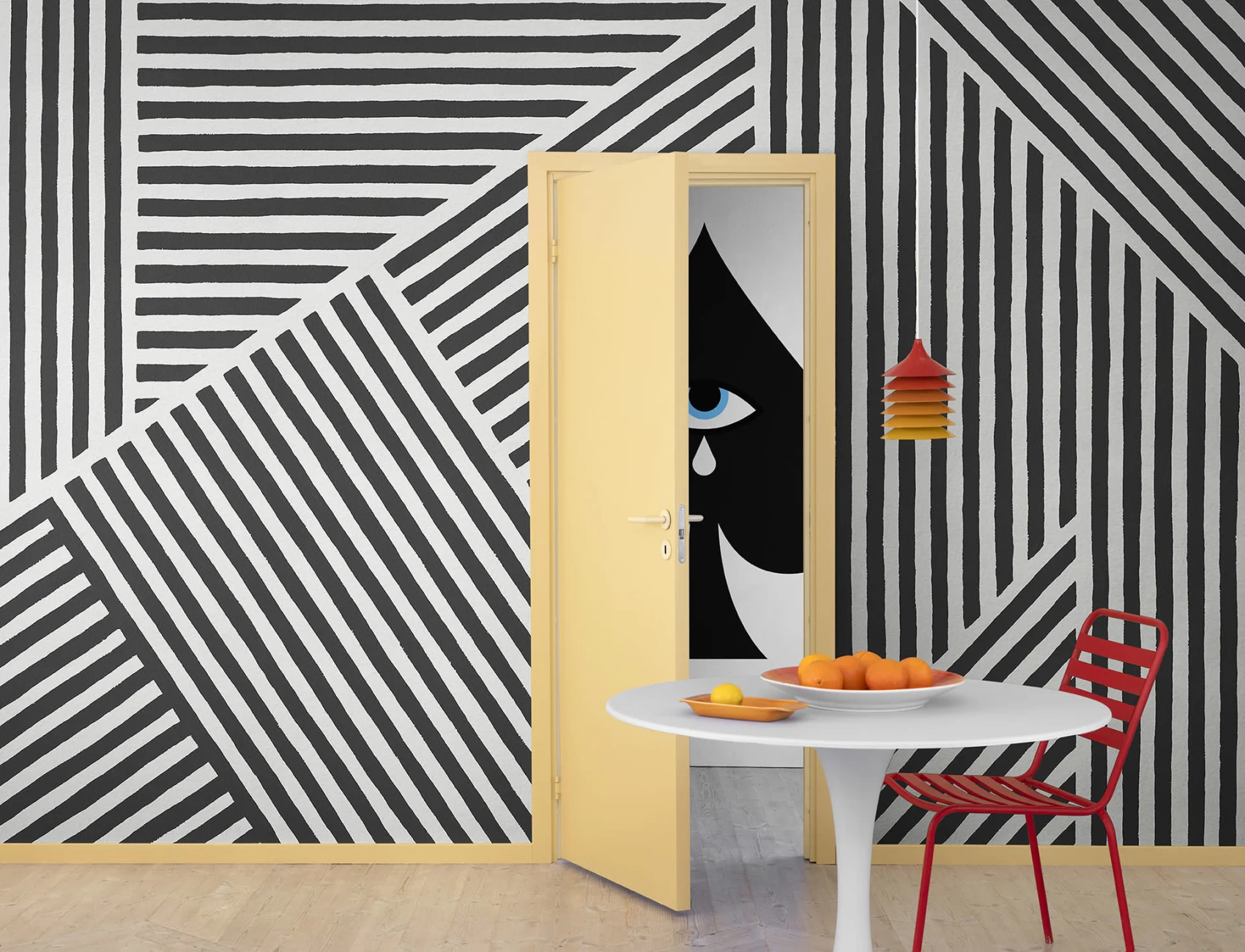 Bold black and white wallpaper