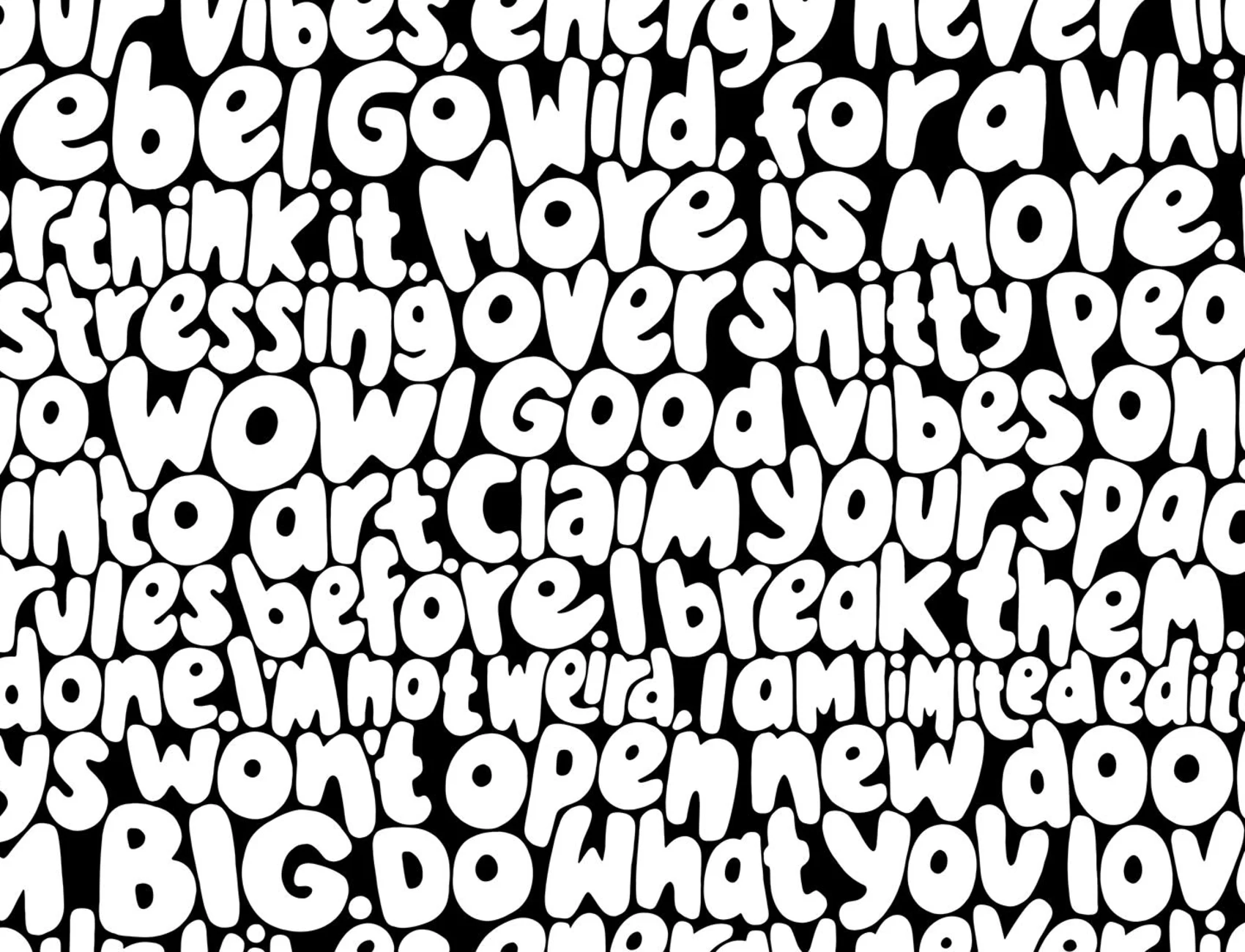 Bold typography wall mural