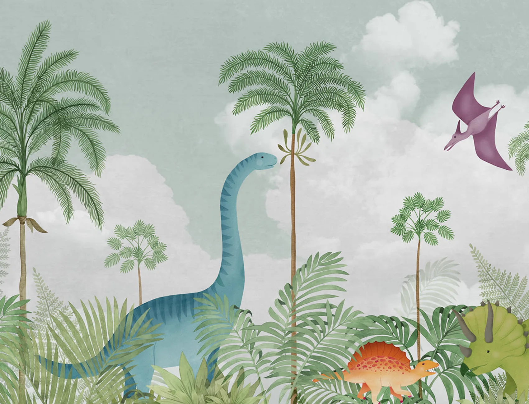 Scènes colorées de dinosaures
