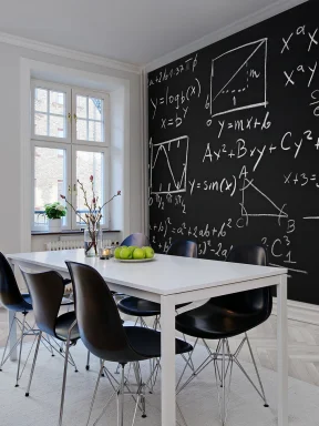 Writing and numbers on math wall mural