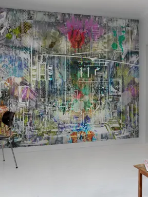 Wall mural with New York graffiti