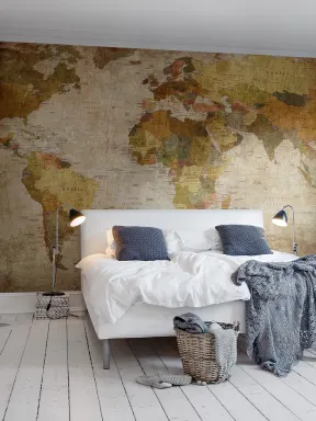 A classic and beautiful world map wall mural
