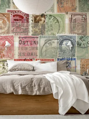 Wallpaper with stamps
