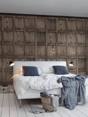 Wallpaper like wood panels in brown color