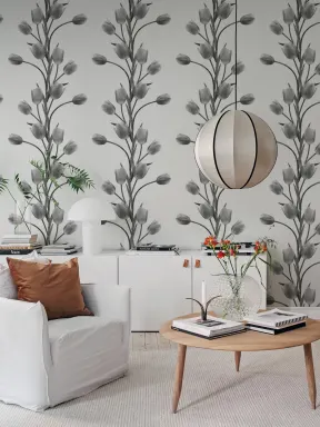 Modern wallpaper with tulips