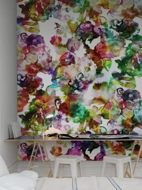 Multicolored aquarelle wall mural