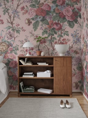A floral romance wall mural design