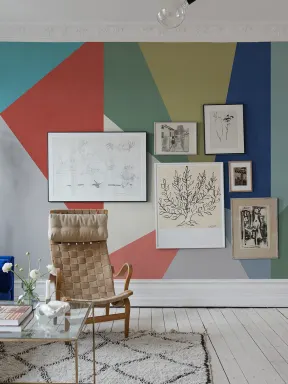 Diamond wallpaper, soft geometric design for walls