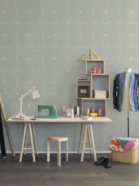 A minty green wallpaper