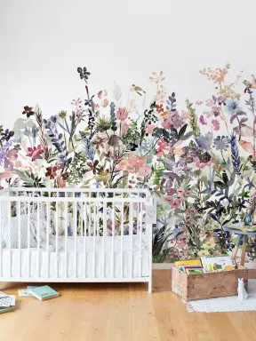 Wildflower pattern in soft pastels
