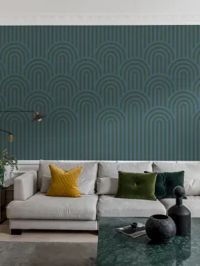 Mural de parede às riscas único em cores de pedras preciosas