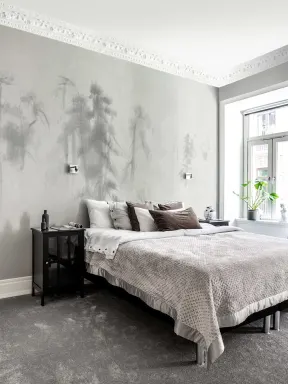 Hand-painted abstract Asian pines