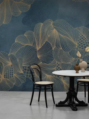 Wall mural with gold details