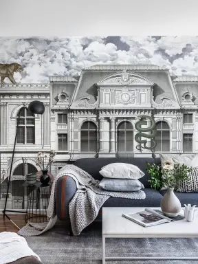 Playful wallpaper with animals
