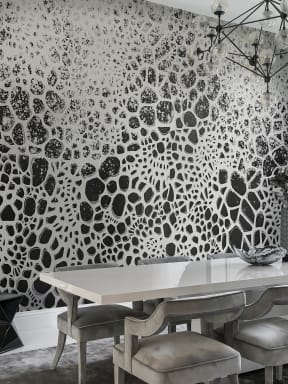A sheer wall mural with hand-drawn bubbles