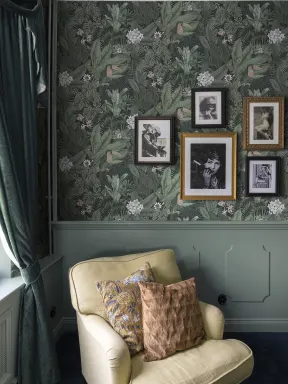 Padrão de papel de parede tropical com tucanos