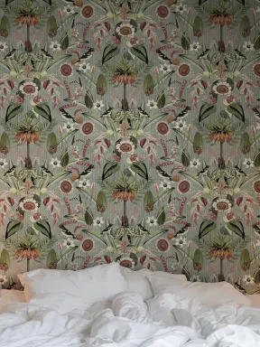 Flora and fauna mix with elegant stripes