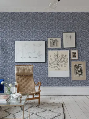 Marbled Hexagon Tiles, Dark Blue