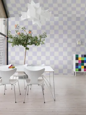 Pastel lilac checkered wall mural