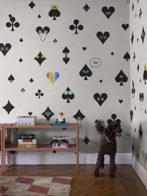 Black and white poker print wall mural