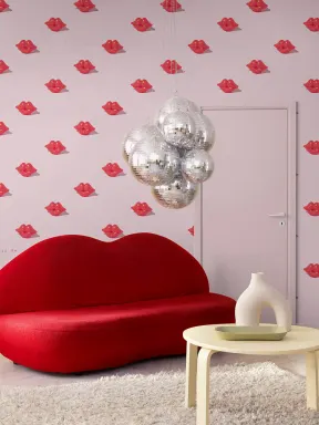 Gewagte Tapete in Rosa und Rot