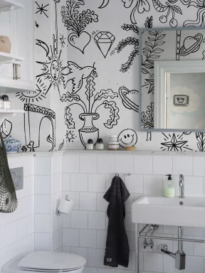 Doodle pattern wallpaper design
