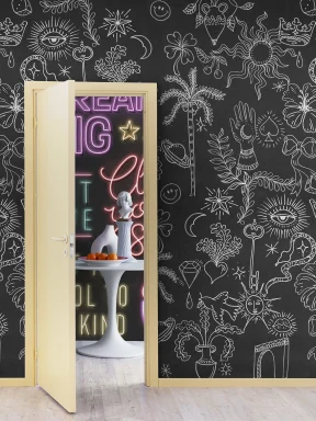 Doodle pattern wallpaper design