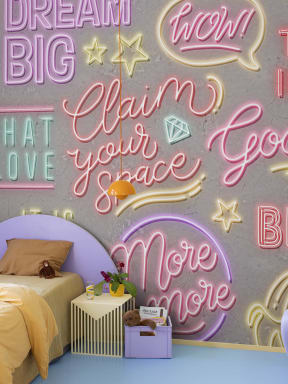 Gewagte Neon-Typografie-Tapete