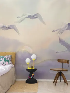 Pastel Swan Flight