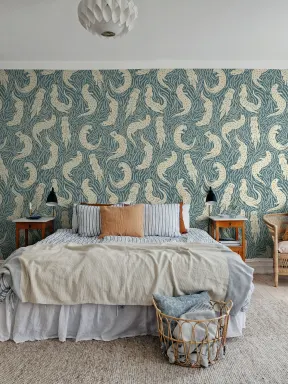 Whimsical Blue Otters