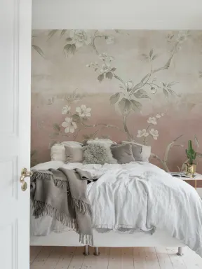 Omfamna elegans med rosa betongblommor