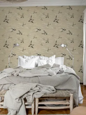 Serene Beige Swallows